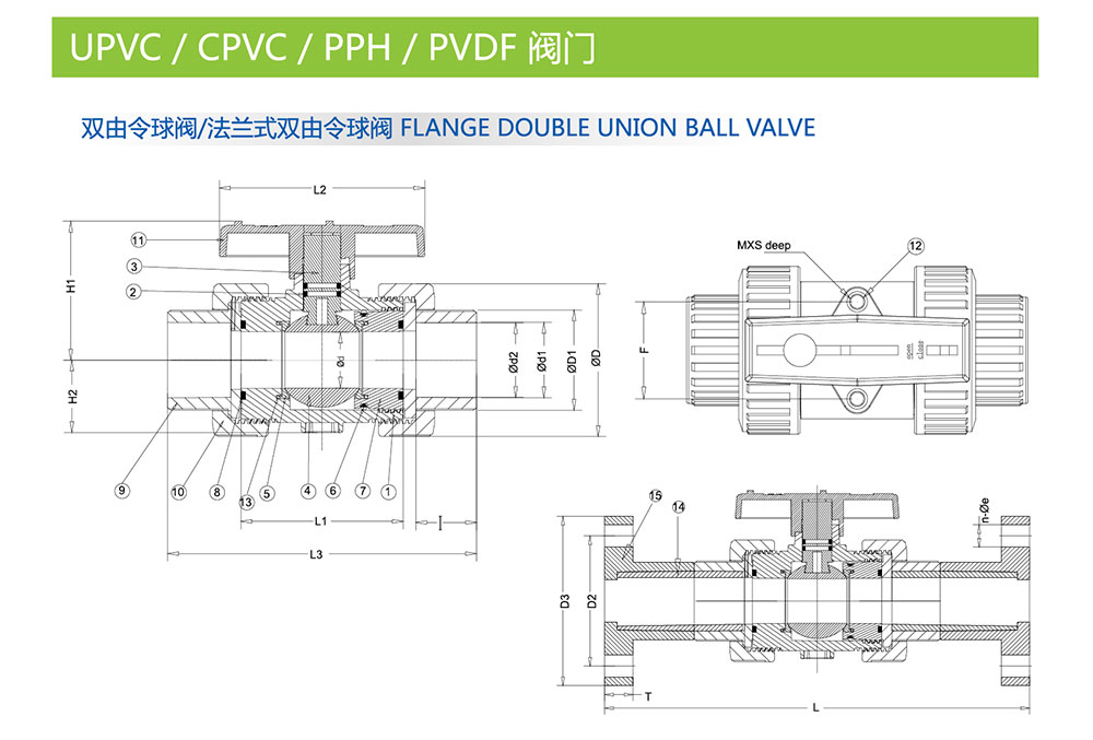 PVC球閥/雙由令球閥結(jié)構