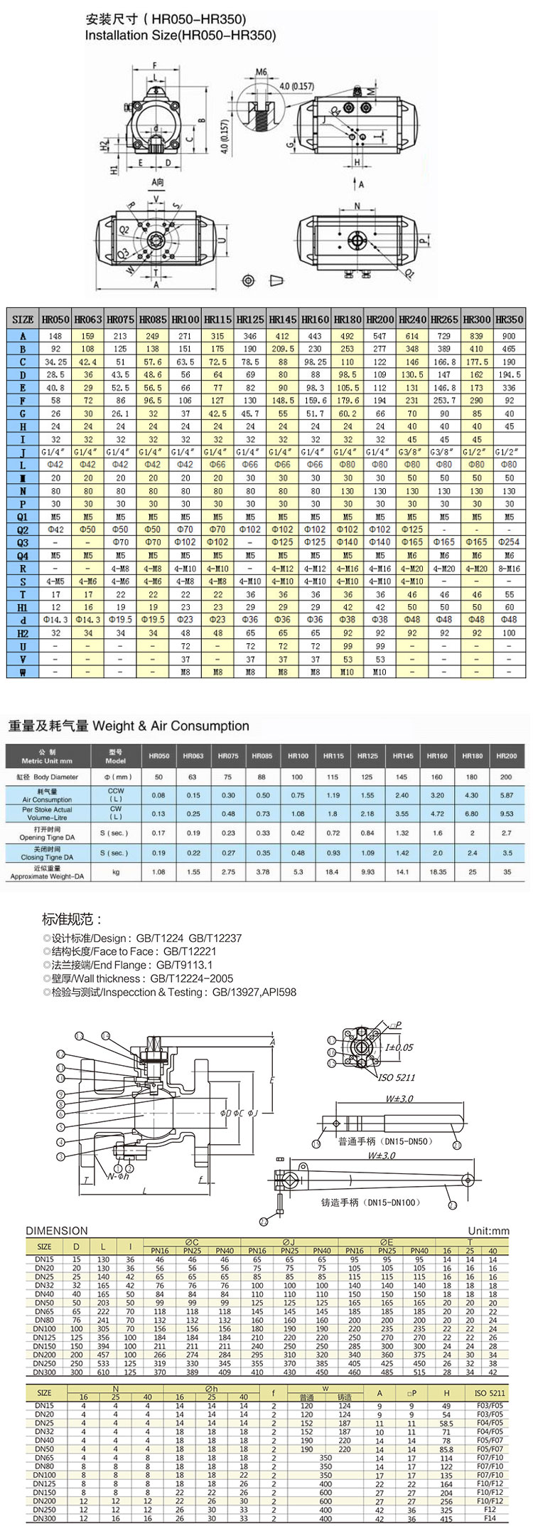 氣動法蘭球閥尺寸圖